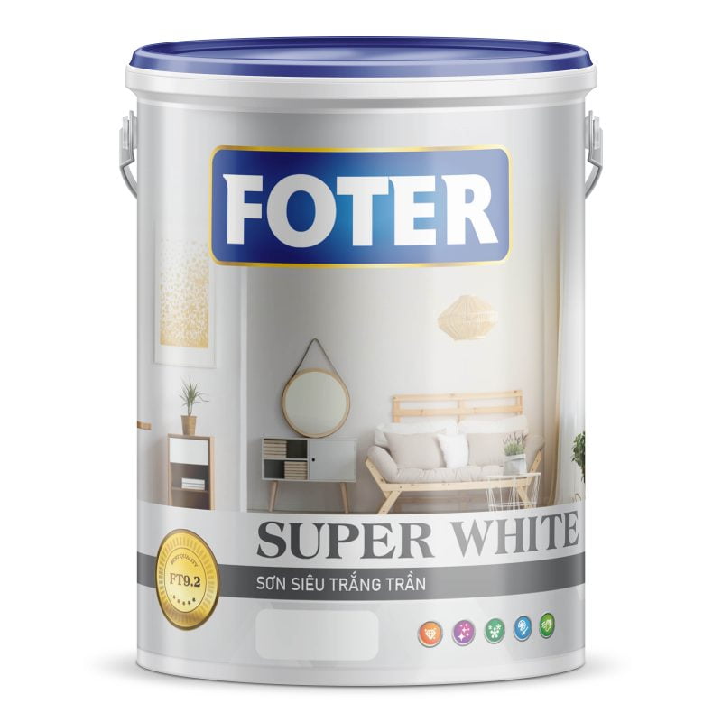 FOTER SUPER WHITE: Sơn siêu trắng trần -FT9.2 -6Kg